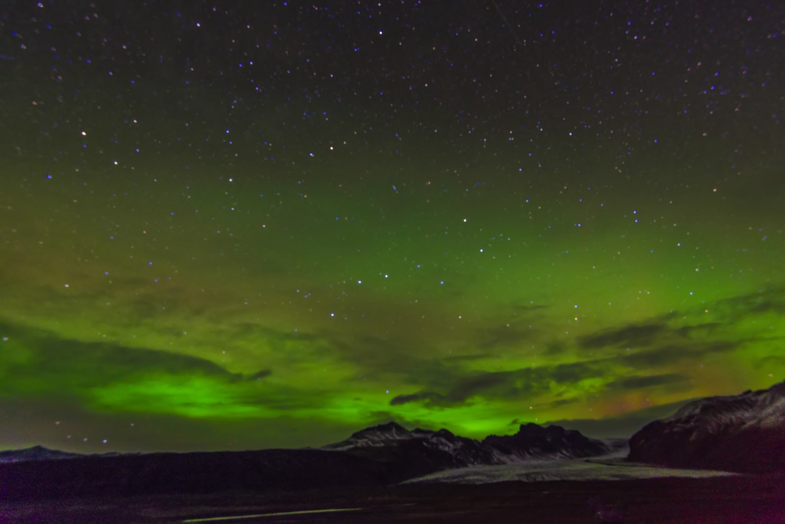 Aurora borealis over Iceland — the northern lights above the Golden Circle